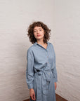 Midi Shirt Dress | Blue Stripe