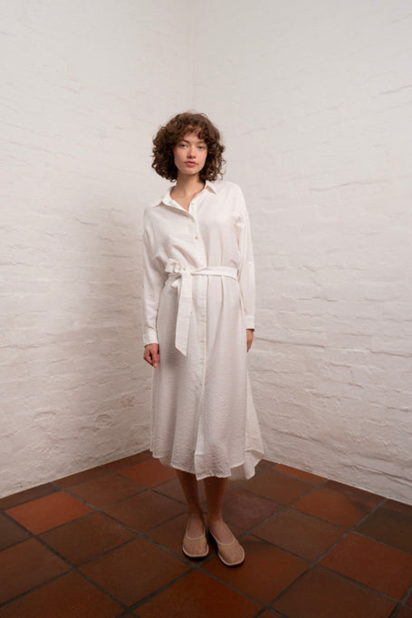 Midi Shirt Dress | Off White