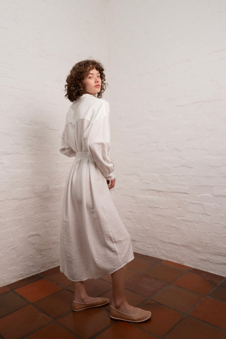 Midi Shirt Dress | Off White
