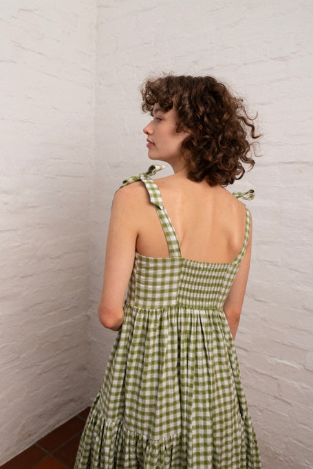 Carly Dress | Olive Check
