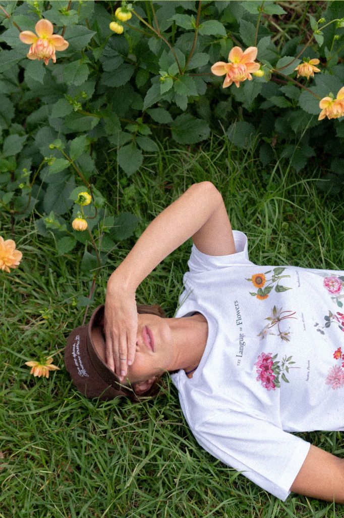 "Can we speak in flowers instead" Cap