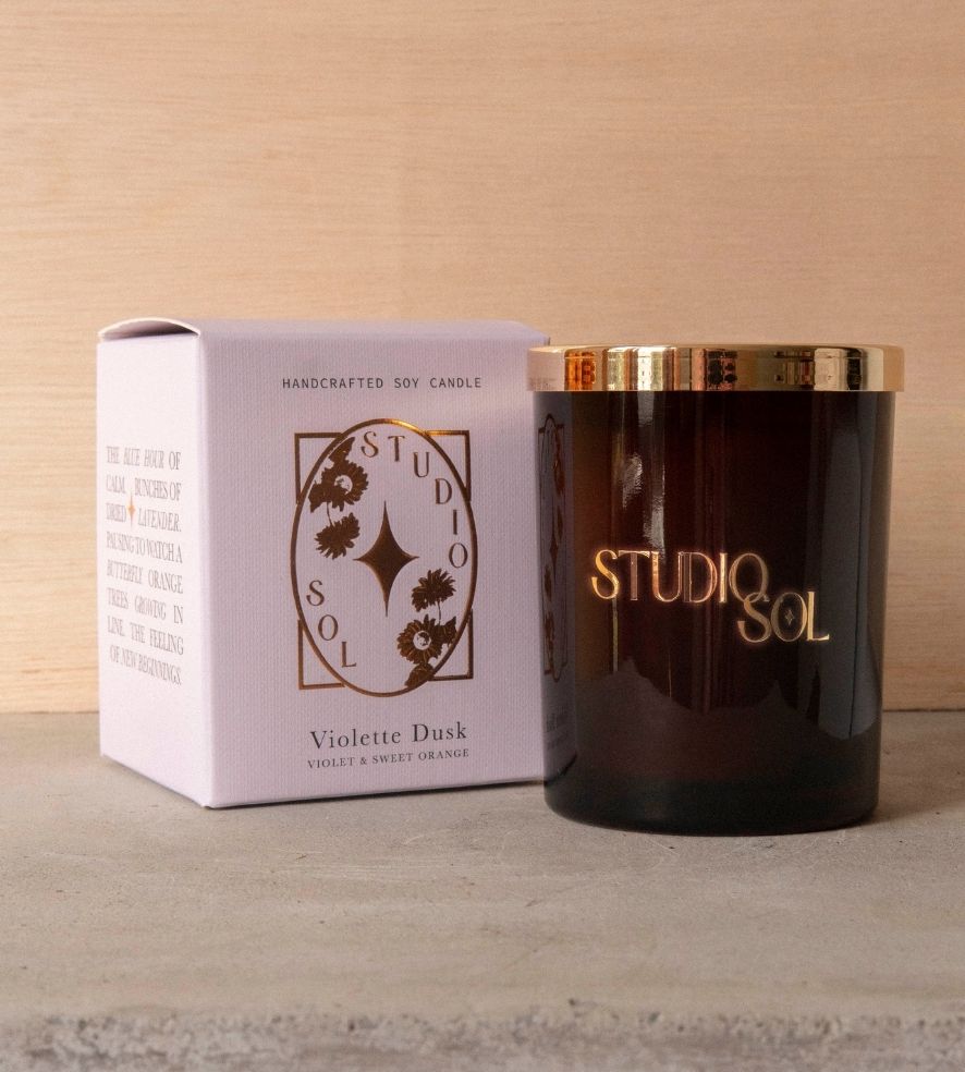 Violette Dusk Candle | Violet + Sweet Orange