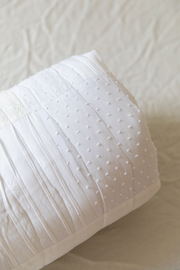 White on White Patchwork Quilt | Queen